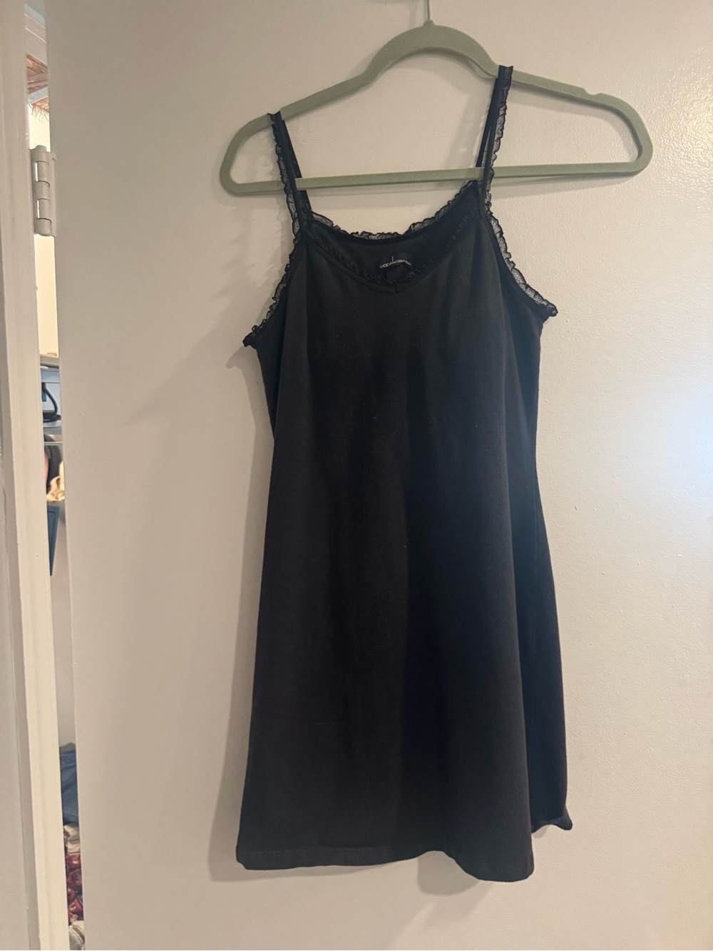 Y2K moda international Black Lace-Trim Camisole Slip dress size (small)